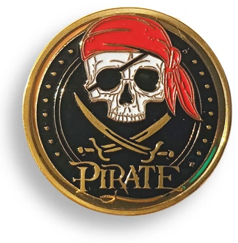 Сувенирная Пиратская монета с картой сокровищ Jolly Roger