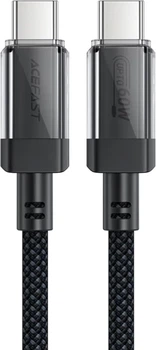 Кабель Acefast C12-03 USB 2.0 Type-C M-M 1.2м 60W 3A stainless steel Black (6974316283317)