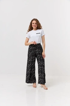 Брюки палаццо з імітацією запаху Wear me XS Чорний (2_25_11582)
