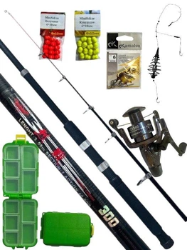 Спінінг Weida LENGHT (40-80g) 300 + Катушка COBLLA CB340 + снасть Конус 50гр + коробочка 10 відд + гачки +насадки