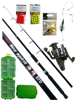 Спінінг Weida Sea Spirit (40-80g) 270 + Котушка COBLLA CB340 + снасть Конус 50гр + коробочка 10 відд + гачки+насадки