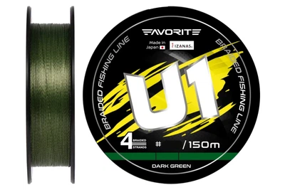Шнур Favorite U1 PE 4x 150м (dark green) #0.5/0.121мм 7lb/3.0кг (3200314003)