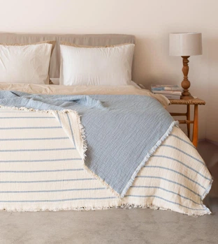 Муслиновое покрывало MOSS Exclusive Muslin Евро 230 х 250 см Муслин Голубой