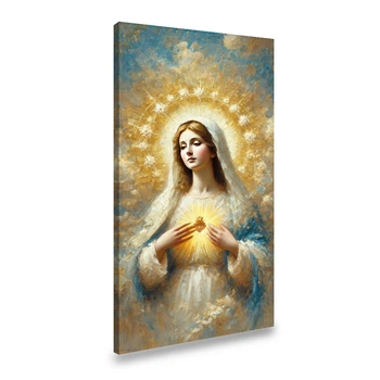 Картина на холсте Дева Мария на небесном фоне 160x80 (3rel_XL)
