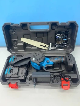Безщіткова Акумуляторна ланцюгова міні-пила 6 inch Electric SAW BLUE кейсом / 2 акумулятори 4А/год 8644