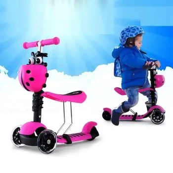 Детский самокат Best Scooter 5в1 Божья коровка Синий