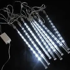 Гирлянда сосульки прозрачный шнур 8 шт 50 см белые 432 LED 57 Вт