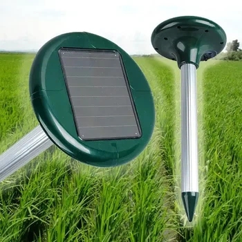 Отпугиватель кротов грызунов и змей ультразвуковой Garden Solar на солнечной батарее 400–1000 Гц защита участка до 650 кв м (416811)