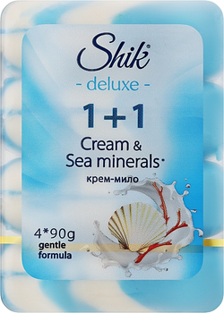 Крем-мыло Shik 1+1 Deluxe Крем & Морские минералы 90 г х 4 шт (4823107607868)
