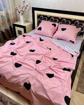 Комплект постельного белья Sweet-Dream Сердце 200 х 215 см евро розовый