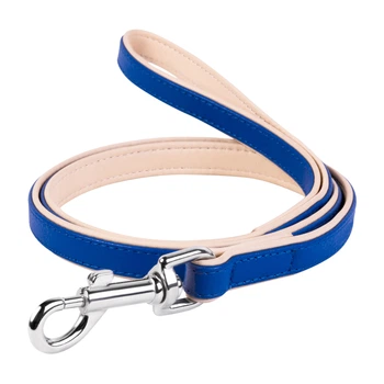 Поводок "CoLLaR brilliance" двойной без украшений (ширина 18мм, длина 122см) синий