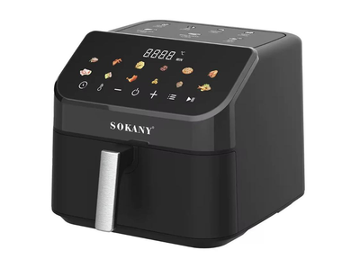 Сенсорна Аерофритюрниця Sokany SK-10070 мультипіч 2000 Вт, аерогриль 9.5 л, РК-дисплей, Чорний