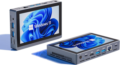Мини ПК HEIGAOLAPC Gole 2 Pro / Intel Celeron N5095 / RAM 16GB / SSD 512GB / HDMI / LAN / Wi-Fi 5 / Bluetooth 5.2 / Windows 11 / Grey