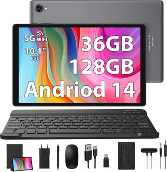 Планшет 10.1" Full HD RUSHAR M820 12+24/128Gb 4G 2-SIM 8 ядер Android 14 8000 mAh Серый