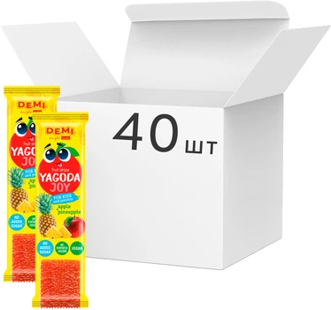 Упаковка фруктовой пастилы Demi Yagoda Joy с ананасовым соком 15 г х 40 шт (4820280821531)