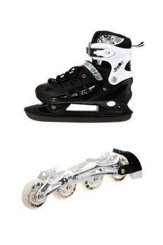 Детские раздвижные роликовые коньки Scale Sport Original 2 в 1 ролики + коньки цвет черный SCALE SPORTS ЦБ-00206840
