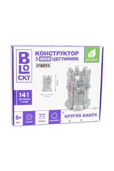 Строительный набор для творчества из мини-кирпичиков BLOCKY - "Круглая башня" цвет разноцветный Strateg ЦБ-00241608