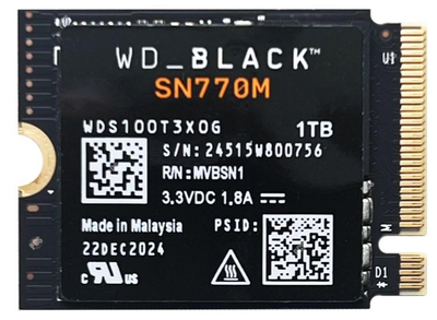 SSD Western Digital Black SN770M 1Tb M.2 2230 PCIe Gen4 x4 NVMe (WDS100T3X0G-00CHY0)