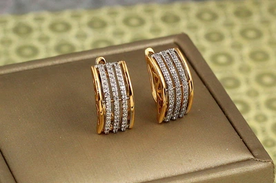 Серьги Xuping Jewelry желание с родием 1,8 см золотистые