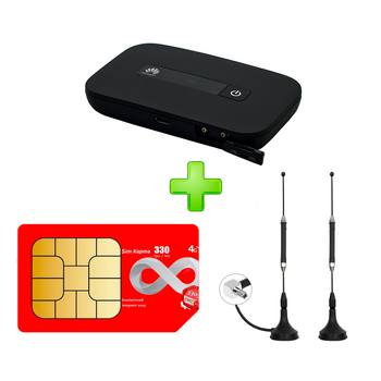 Карманный 4G Wi-Fi роутер Huawei E5373 с аккумулятором + 2 антенны по 7dbi в подарок + симкарта для интернета Vodafone