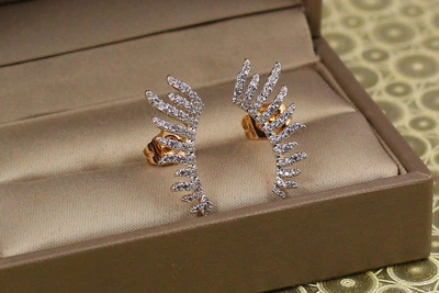 Серьги Xuping Jewelry Перун с родием 2,3 см золотистые
