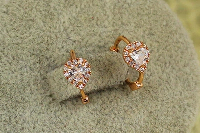 Серьги детские Xuping Jewelry сердечко в ободке 1,2 см золотистые