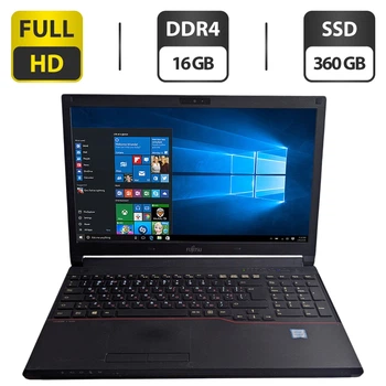 Ноутбук Б-клас Fujitsu LifeBook E556 / 15.6" (1920x1080) TN / Intel Core i7-6500U (2 (4) ядра по 2.5 - 3.1 GHz) / 16 GB DDR4 / 360 GB SSD / Intel HD Graphics 520 / WebCam б/в