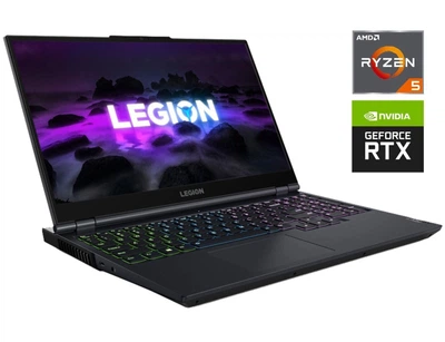 Ігровий ноутбук Lenovo Legion 5 15ACH6H / 15.6" (1920x1080) IPS / AMD Ryzen 5 5600H (6 (12) ядер по 3.3 - 4.2 GHz) / 16 GB DDR4 / 480 GB SSD / nVidia GeForce RTX 3060, 6 GB GDDR6, 192-bit / WebCam б/в