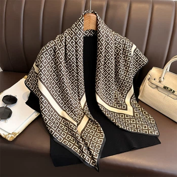 Жіноча хустка бандана шарф пов'язка на шию сумку голову Honey Fashion Accessories коричневий (12-308)
