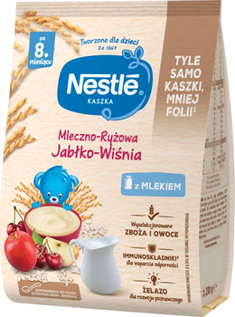 Молочна Рисова каша Nestle з яблуком та вишнею, для дітей з 8 місяців, 230 грам