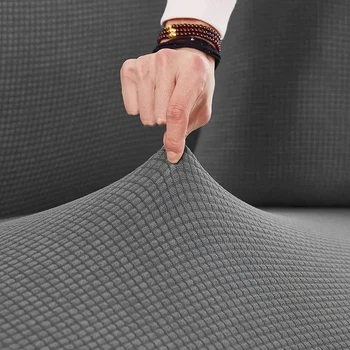 Водовідштовхувальний чохол на тримісний диван трикотаж жатка Diana Textile, Сірий, 195x230 см
