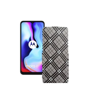 Чохол-флип з екошкіри для телефону Motorola Moto E7 Plus Клітинки