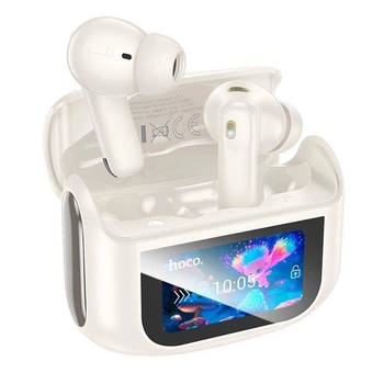Бездротові навушники з дисплеєм HOCO EQ21 Sandy ANC+ENC noise reduction BT headset, BT5.4, 40/400mAh білий