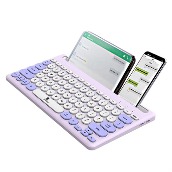 Беспроводная клавиатура JEQANG JB-333 |УКР/АНГ раскладка, Bluetooth+2.4| для пк ноутбука планшета телефона ТВ Purple