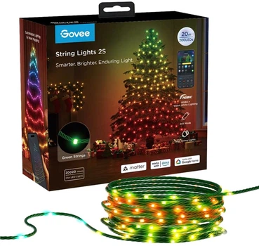 Гірлянда Smart LED Govee H80C4 Christmas String Lights 2, RGBWIC, 20м, кабель прозорий (H80C4C41)