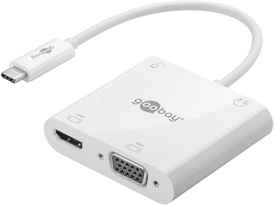 Адаптер Goobay USB-C на HDMI/VGA/USB-C/3.5 mm jack Multiport White (4040849524189)