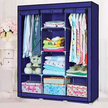 Шкаф тканевий складний STORAGE WARDROBE 175 х 130 х 45 см, синій