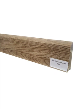 Плинтус ПВХ 70мм Grun Holz 2500*70*20мм Дуб карамельный 759