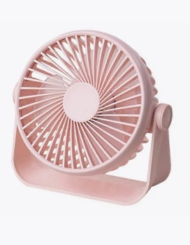 Портативний акумуляторний настільний міні вентилятор Wall Mounted Circulating Fan AP 4081 з регулюванням нахилу Рожевий