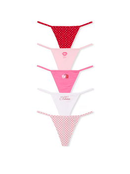 Набор женских трусиков Victoria's Secret (329425482277) Stretch Cotton V-String Panties L комбинированные