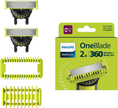 Набір змінних лез Philips OneBlade 360 QP624/50 з аксесуарами для тіла 2 шт (8720689031875)