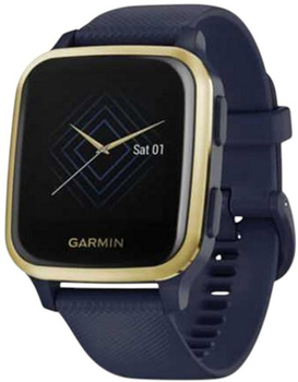Zegarek sportowy Garmin Venu Sq Music Captain Blue/Light Gold (010-02426-12)