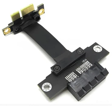 Райзер гибкий REV 3.0 шлейф PCI-E 3.0 1x -> 1x 90 на 180 градусов 5 см Черный