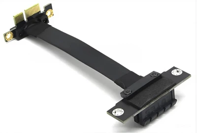 Райзер гибкий REV 3.0 шлейф PCI-E 3.0 1x -> 1x 180 на 90 градусов 50 см Черный