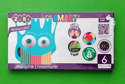 Пластилін 6 кольорів 120г SMART Line (ZB.6221). ZiBi