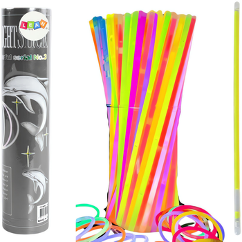 Zestaw fluorescencyjnych bransoletek Lean Toys wielokolorowe 100 szt (5905991026914)
