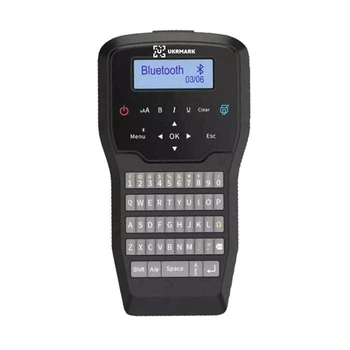 Портативный термотрансферный принтер этикеток, QR- и штрихкодов UKRMARK E2800, Bluetooth, совместимый с картриджами Dymo типа D1 шириной 6-12MM