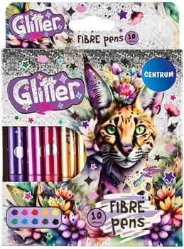 Фломастеры Centrum Glitter с глиттером 10 цветов (4030969812303)