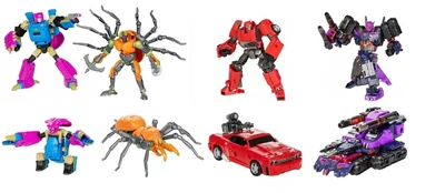 Трансформеры Transformers Legacy United Beast Wars Tarantulas, Prime Universe Cliffjumper, G1 Universe Squeezeplay, Cyberverse Universe Tarn Action Figure Set