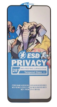 Защитное стекло Elephant Privacy для Samsung Galaxy A20/A205 анти-шпион black